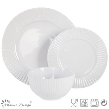 18PCS Embossed Ceramic Dinner Set Cheap Price Manufacture